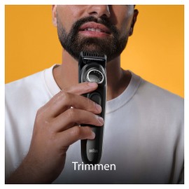 Braun Braun Barttrimmer, Bartschneider/Trimmer/Haarschneider Herren, Haarschneidemaschine mit ultrascharfer Klinge, 40 Längeneinstellungen, mit 50 Min. kabelloser Laufzeit, BT3410