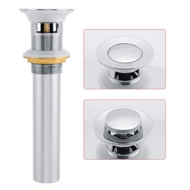 G1-1/4" Pop-up Drain for Washrooms, Horizontal Hole Drain Plug, Drain Supplies, Sewage Parts, Drain Plug, For Washbasin, Faucet Material, Renovation, Kitchen, Sink, Kitchen, Cooktop Sink with Overflow
