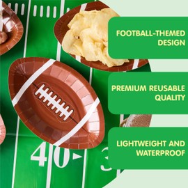JOYIN 72 Pcs 10" Football Paper Plates, Disposable Football-Shaped Party Dessert Plate, Football Trays Platter Tableware for Football Game Day, Sports Event Party Supplies