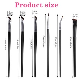 6Pcs Eyeliner Brush Set, Ultra Thin Slanted Flat Angle Eyebrow Brush, Fine Point Flat Eyelash Brushes Makeup Tools, for Eyelashes Eyebrows Eyeshadow Beauty Cosmetic Women Girls