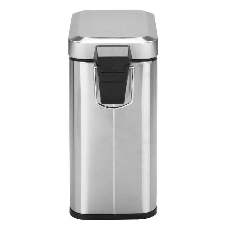 mDesign Small Modern 1.3 Gallon Rectangle Metal Lidded Step Trash