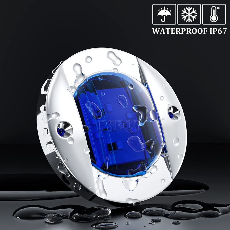 PSEQT 4pc 3" Marine Blue LED Boat Deck Courtesy &