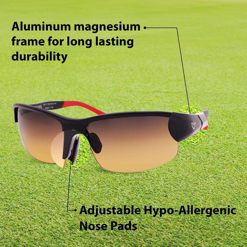 PeakVision GX6 Black-Red Non-Polarized Golf Sunglasses for Men & Women