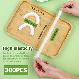 Pack of 300 Food Storage Bags, Covers for Food Cling Film with Elastic Elastic Food Storage Bags, Reusable, for Food Storage