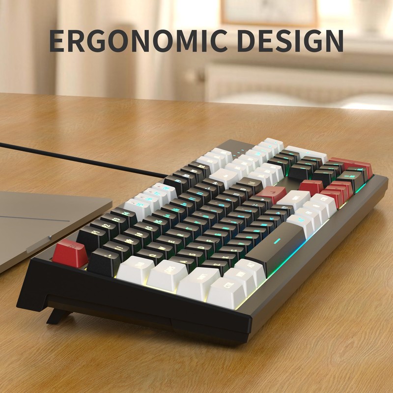 MageGee Creamy Keyboard,K2 Keyboard Wired RGB Backlit 104 Keys Waterproof