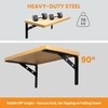 Mooche 2Pcs Shelf Brackets Black, Heavy Duty Stainless Steel Triangle