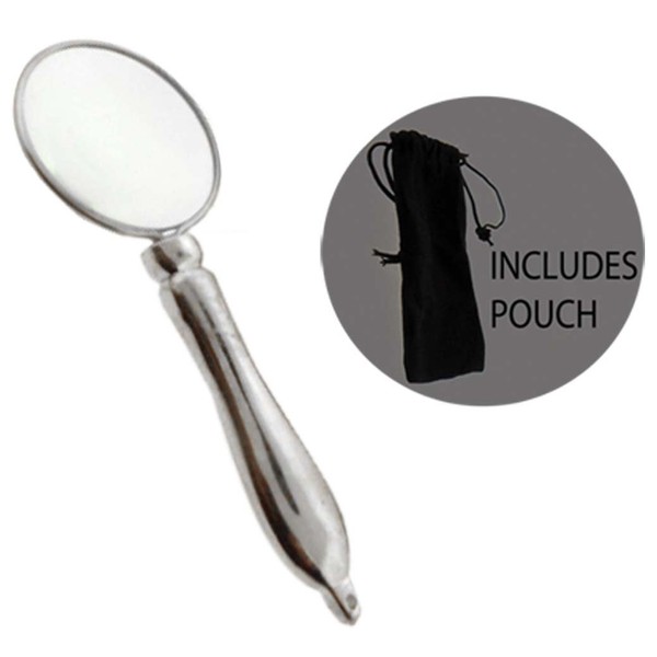 Pinpoint 5x Small Handheld Chrome Magnifier, 1.25" Diameter