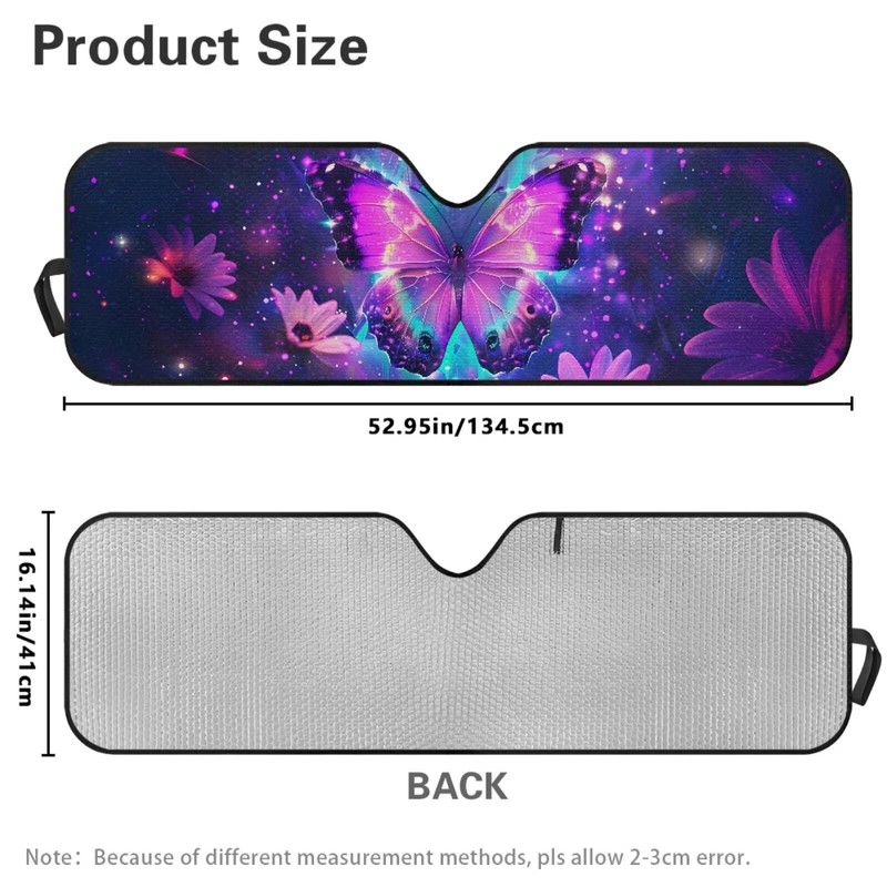 Tupalatus Butterfly Windshield Sun Shade Compatible with Jeep Wrangler JK