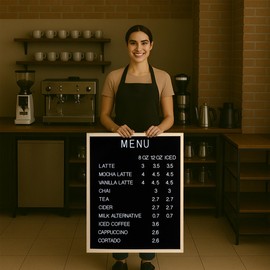 Large Letter Board – Premium Menu Board with Letters – Black Felt Letterboard Large with White Plastic Letters – Durable Retro Vintage Felt Letter Board for Restaurants, Cafés, Pubs – 24 x 30-inch