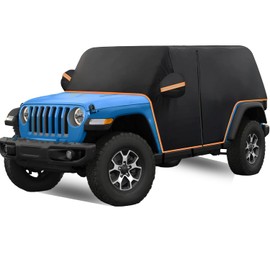 Cab Cover for Jeep Wrangler Cover 4 Door Waterproof 2007-2025 UV Resistant with Zipper 8 Gust Hooks JK JL Unlimited Cover Protect from Rain, Sunshine, Snow Scratch Resistant