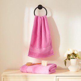 COZYART Pink Bath Towel Set 6 Piece, 2 Bath Towels 2 Hand Towels 2 Washcloths, Luxury 100% Turkish Cotton 650GSM Hotel Quality, Soft, Absorbent, Towel Sets for Bathroom