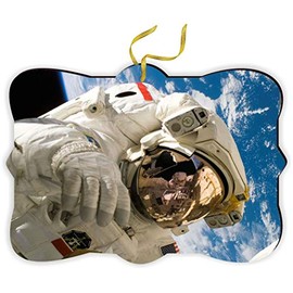 Sam Sandor - American Astronaut in Outer Space - Fancy Christmas Ornament with String -Rearview Mirror Hanging Accessory, Car Accessories