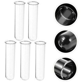 IWOWHERO Glass Test Tube Vase for Plant Propagation 5 Pack Water Tube for Flowers Elegant Home Decor for Office Dinner Parties
