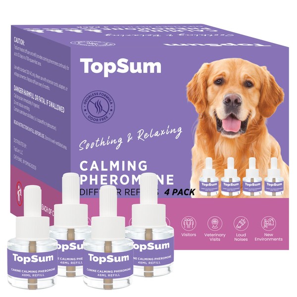 TopSum Dog Calming Diffuser Refills: 4 Pack Dog Pheromones Calming
