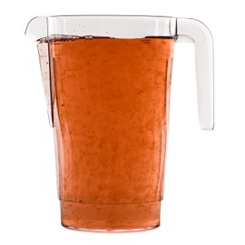 [5 PACK] 50 oz Crystal Clear Plastic Beverage Pitcher - Break Resistant Beverage Carafe - Great for Restaurants and Catering - Serveware for Water, Cold Drinks, Beer, Lemonade, Sangria (50oz)
