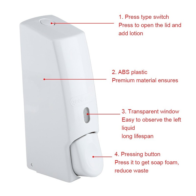 Soap Dispenser Wall Mount Foaming, 600ml Wall Mounted Manual Foam