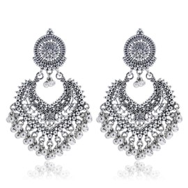 Indian Jewelry Set for Women Indian Jhumka Earrings Tassel Earrings Vintage Chandelier Earrings Boho Dangle Earrings Wedding Jewelry Sets for Women