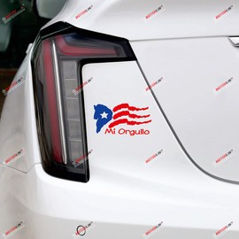 3S MOTORLINE (2 4'' Puerto Rico Flag PR Mi Orgullo Car Vinyl no bkgrd die Cut Waving sda1