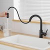 Modern Single Handle Pull Stainless Steel Kitchen Sink Faucet Matte