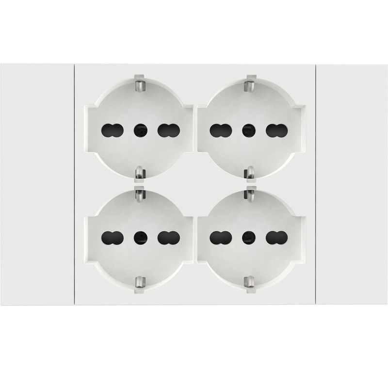 Electraline 22108 Multipresa da incasso Quadra 4 Posti Universali P40,