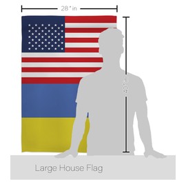 Americana Home & Garden Ukraine US Friendship House Flag Dowel Set Regional American Alliance World Country Particular Area Banner Small Garden Yard Double-Sided, Decorations Gifts Made in USA