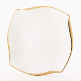 Narumi 50461-5249 Plate, Plate, Forte, 5.1 (13 (11) cm), Gold, Cute, Stylish, Square Tray, Saucer, Small Plate, Flat Plate, Amuse Rest