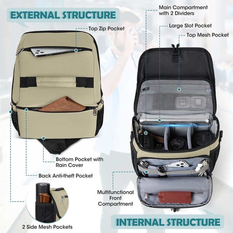 Camera Bag Professional Camera Case Small DSLR Crossbody Camera Bags