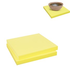 2 Pack 20''x20''x2'' High Density Foam Cushions,Yellow Square Seat Replacement Upholstery Foam for Couch, Chair, DIY