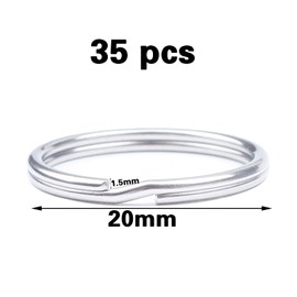 Pack of 35 key rings, key rings, DIY key ring accessories, for keys, necklaces, bracelets, earrings, crafts, ornaments and DIY art (20 mm)