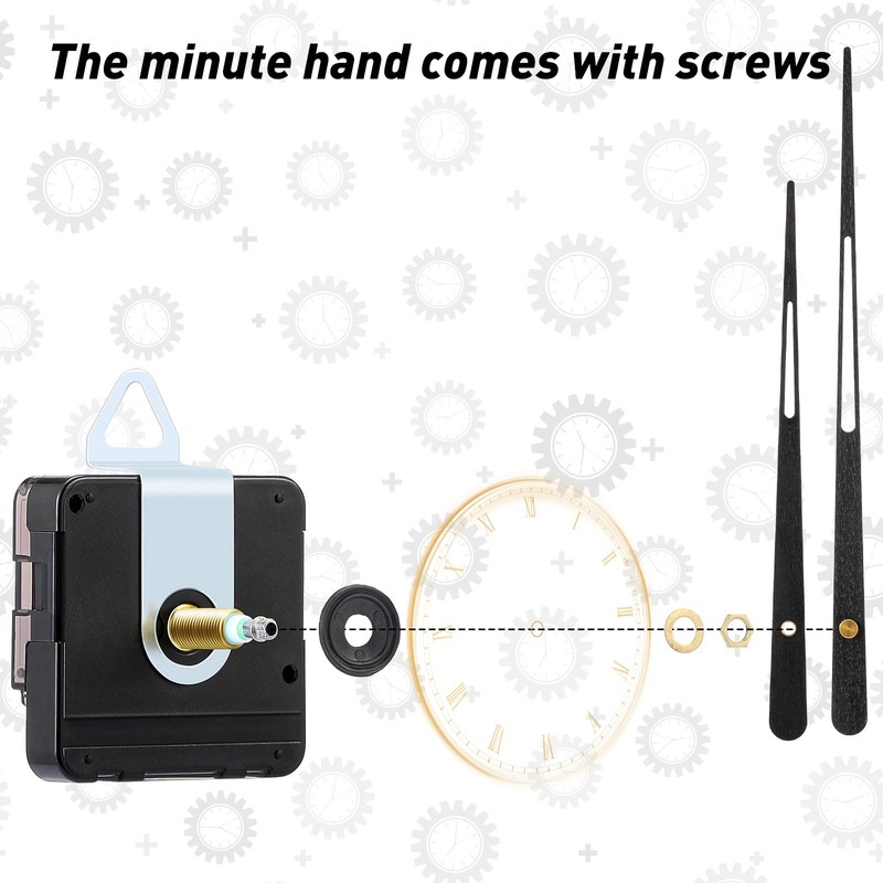 Jadive 2 Pcs High Torque Long Shaft Clock Movement Mechanism