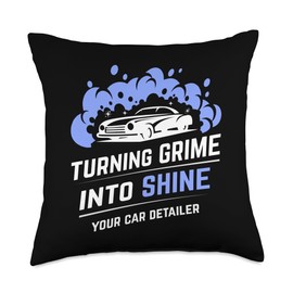 Automobile Detailing Car Cleaning Car Wash Auto Detailer Throw Pillow, 18x18, Multicolor