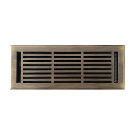 EMPIRE REGISTER CO Linear Design, Heavy Duty Floor Vent Covers, Metal Damper Attached. Vent Covers for Floor only. (Floor, Antique Brass, 4 x 12 inch (Pack of 1))