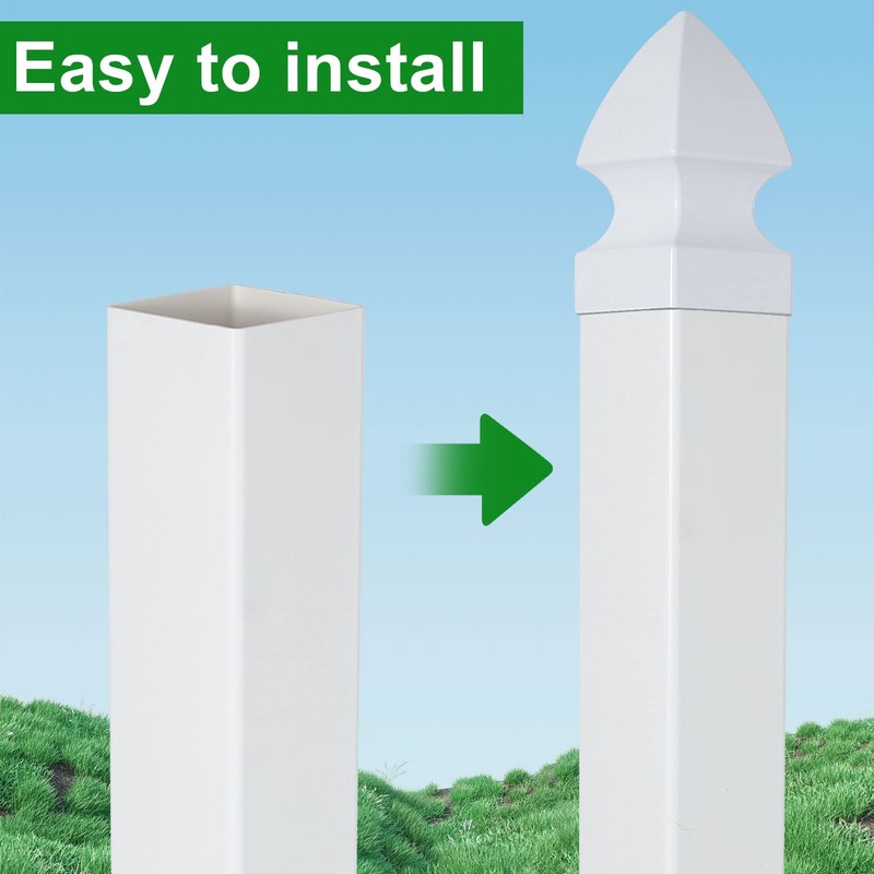 Lothee 2 Pcs Vinyl Post Cap Gothic Post Caps Decking