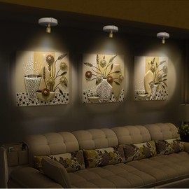 KANESIKI Battery Operated Spotlights, Cordless Picture Light, Dimmable Accent Lighting, Wireless LED Puck Lights, Stick on Lights with Remote for Plant Photo Painting Art Dartboard Portrait