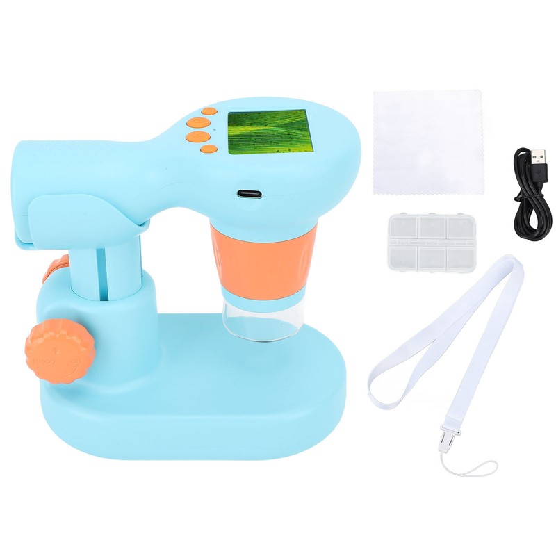 Kids Microscope with 8 LEDs IPS Eye Protection Screen 100X‑800X