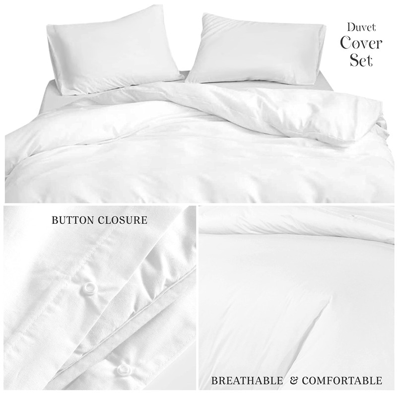 Plain Duvet Cover With Pillow Case Non Iron Percale Quilt