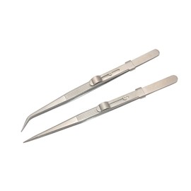 LABRIMP 2pcs Steel Tweezers Jewelry Repair DIY Multifunctional Pointed Precision Tools for Eyelash Application Manicure and Crafting Non-Slip Design Durable