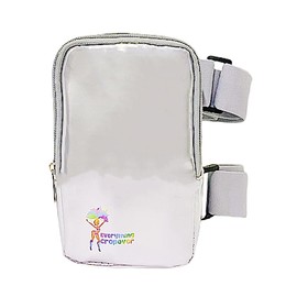 Metallic Thigh Bag | Carnival Leg Harness for Women | Outdoor Waist Pouch | J'ouvert Travel Leg Pack with Adjustable Colored Straps | Silver Metallic