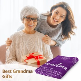 Niyewsor Grandma Gifts, Gifts for Grandma Blanket, Grandma Birthday Gifts, Grandma Gifts for Mothers Day, We Love You Blanket Gifts for Grandma 50" x 60", Purple