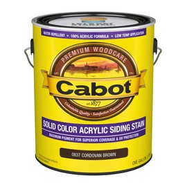 Cabot 140.0000837.007 Solid Color Acrylic Siding Stain, 1 gal, Cordovan Brown