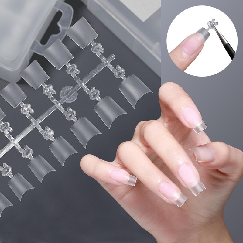 Nail Tips, Oval Short S, Half Tip, Half Paste, Double