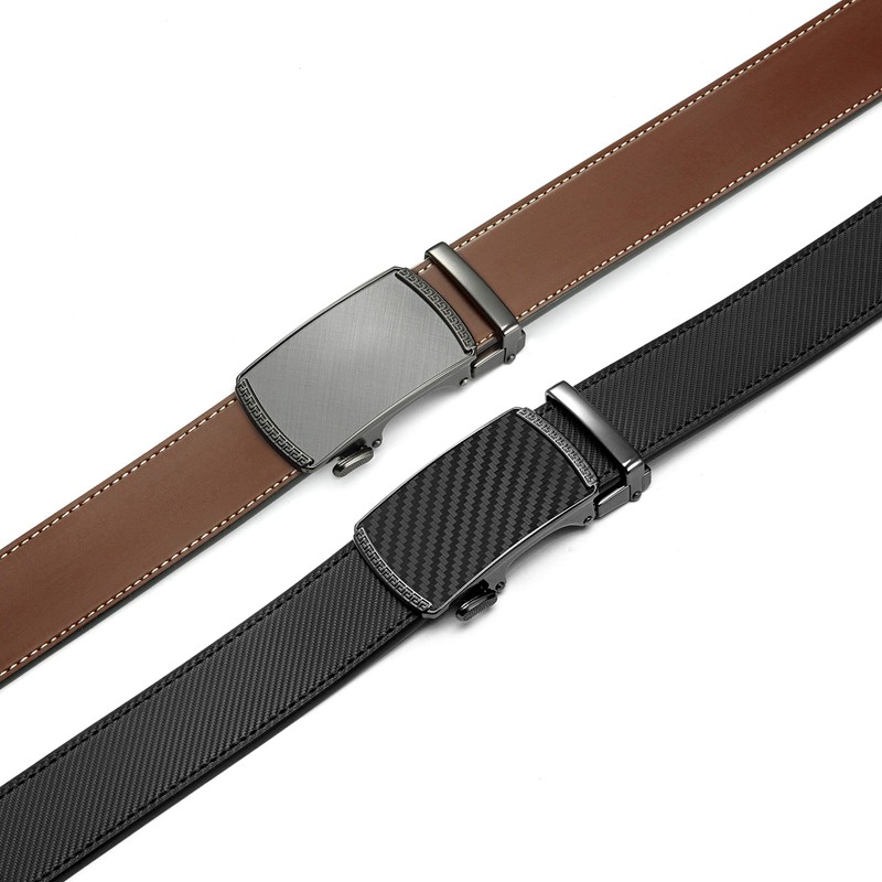 Ratchet Belts for Men 2 Pack - 1 3/8" Leather