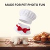 1 Set White Small Dogs Hat Photography Prop Funny Chef