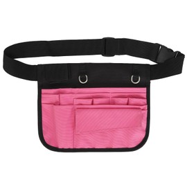 Nurse Fanny Pack Multiple Slots Pockets ID Card Holder Oxford Fabric Waist Bag for Medical Supplies Pink