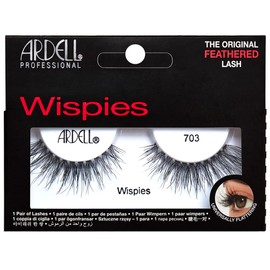 Ardell False Eyelashes Wispies 703 Black Feathered Lash Crisscross Layers Invisiband Lash Band Super Comfort Uneven Lengths Long Volume Defined Curl Vegan-Friendly Cruelty-Free Eyelashes
