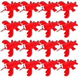 Flahard 16 Pack Cute Lobster Stuffed Animal Soft Mini Plush Lobster Toy Keychain Lobster Crab Hanging Ornaments for Kid Boy Girl Wallet Backpack Party Favors Goodie Bag Birthday Gift