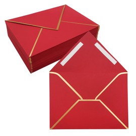 50 Pack 4x6 Envelopes Self Seal, Red 4x6 Envelopes for Invitations with Self-Adhesive A6 Envelopes Self Seal for Weddings, Invitations, Photos, Postcards, Greeting Cards Mailing,Graduation