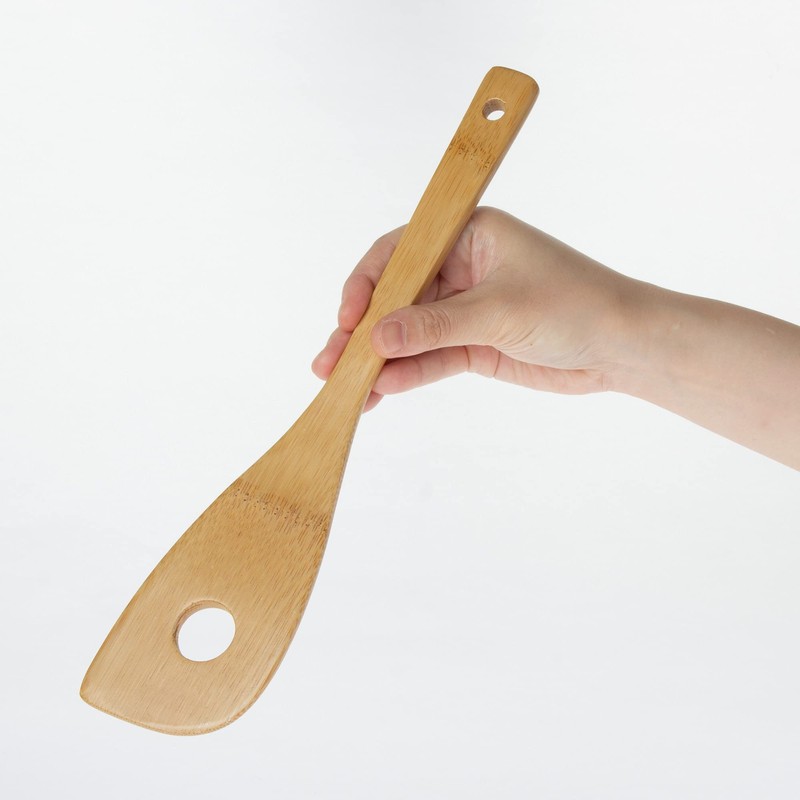 Nagao 18058 Moso Bamboo Spatula, 11.8 inches (30 cm), Perforated,