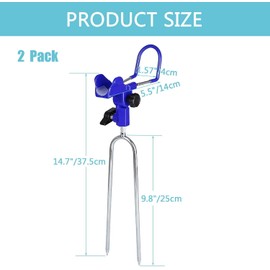 VANROUG 2 Pack Fishing Pole Holders for Bank Fishing, Fishing Rod Rack Stand Ground, Universal Plug-in Rod Holders Support Bracket Catfishing Equiment for Beach,360 Degree Adjustable (Blue)