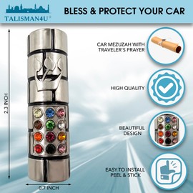 Protection CAR MEZUZAH with Travelers Prayer Scroll Hoshen Mezuza from Jerusalem Art Judaica Gift